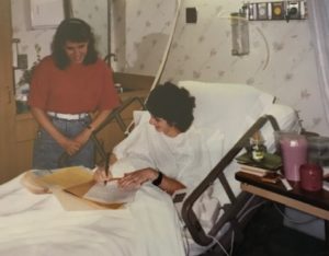 Dedicated Dr. Rubenstein working from hospital bed
